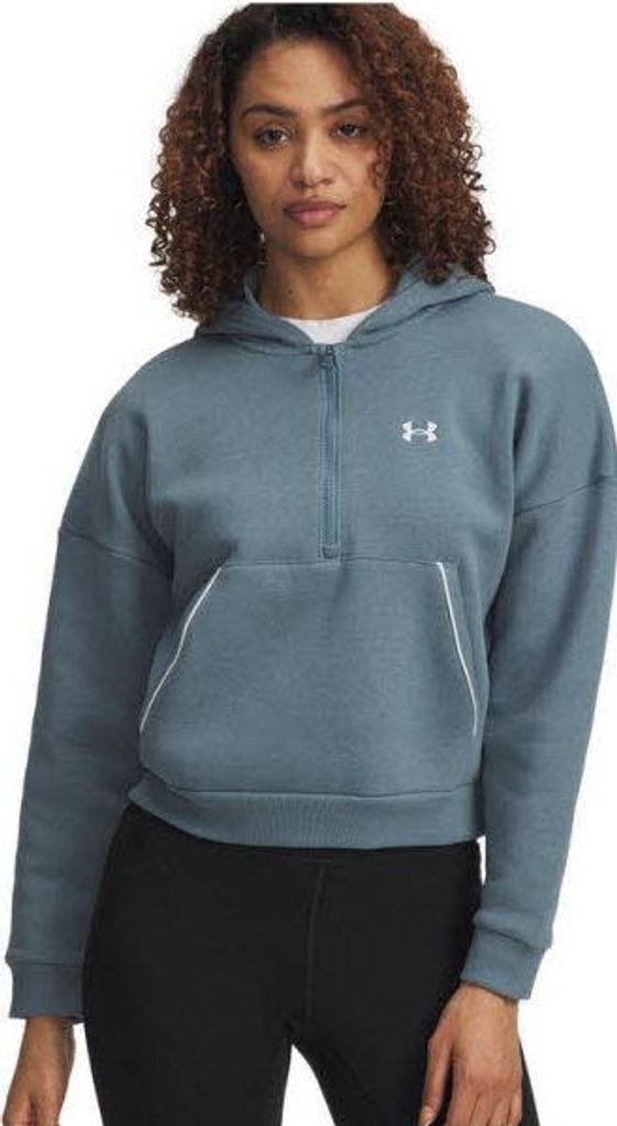 Under Armour Rival Flc Piped HZ Hoodie Damen Kapuzenshirt Blau L