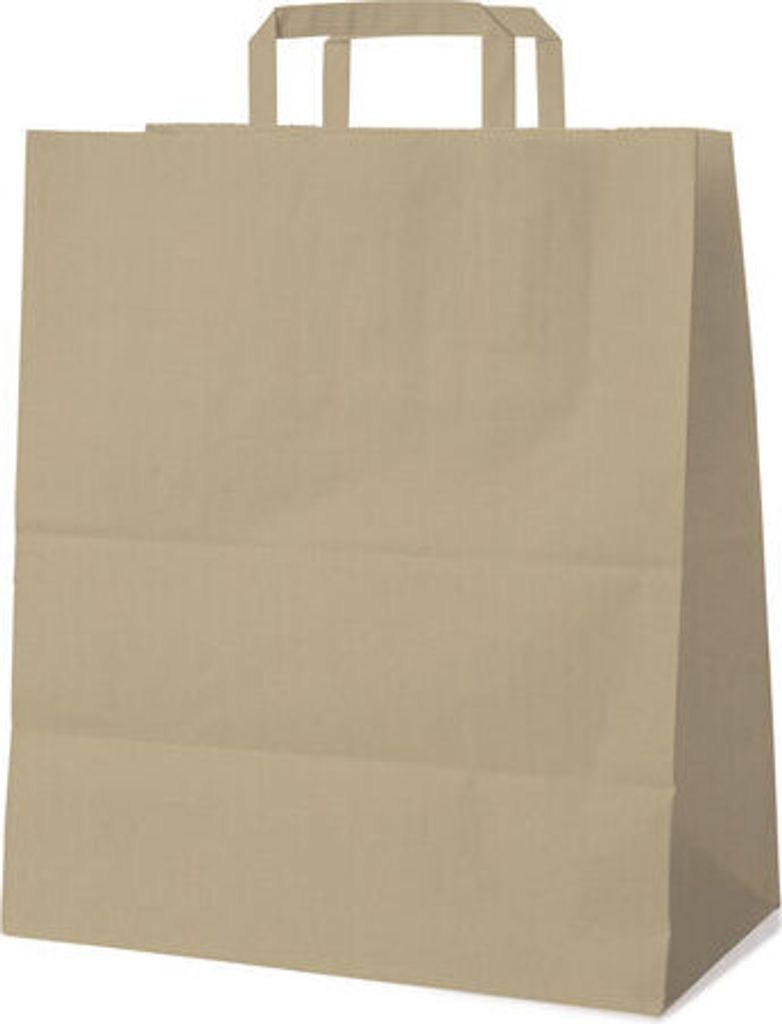 100x GASTRO Papiertragetaschen 45+17 x 48 cm mit EAN-Code braun