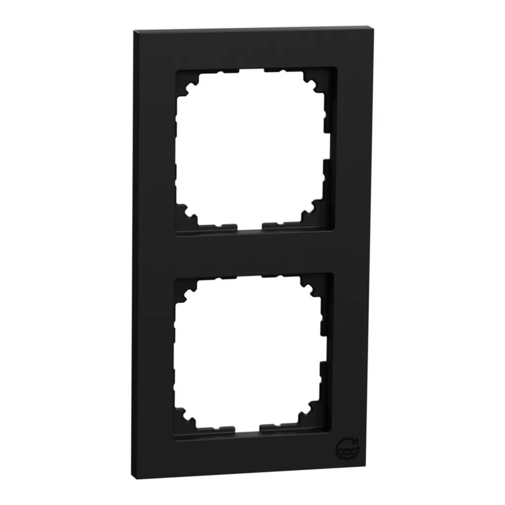 Cadre Double pour Interrupteur Merten Noir Mat MEG4020-3603 Style Industriel