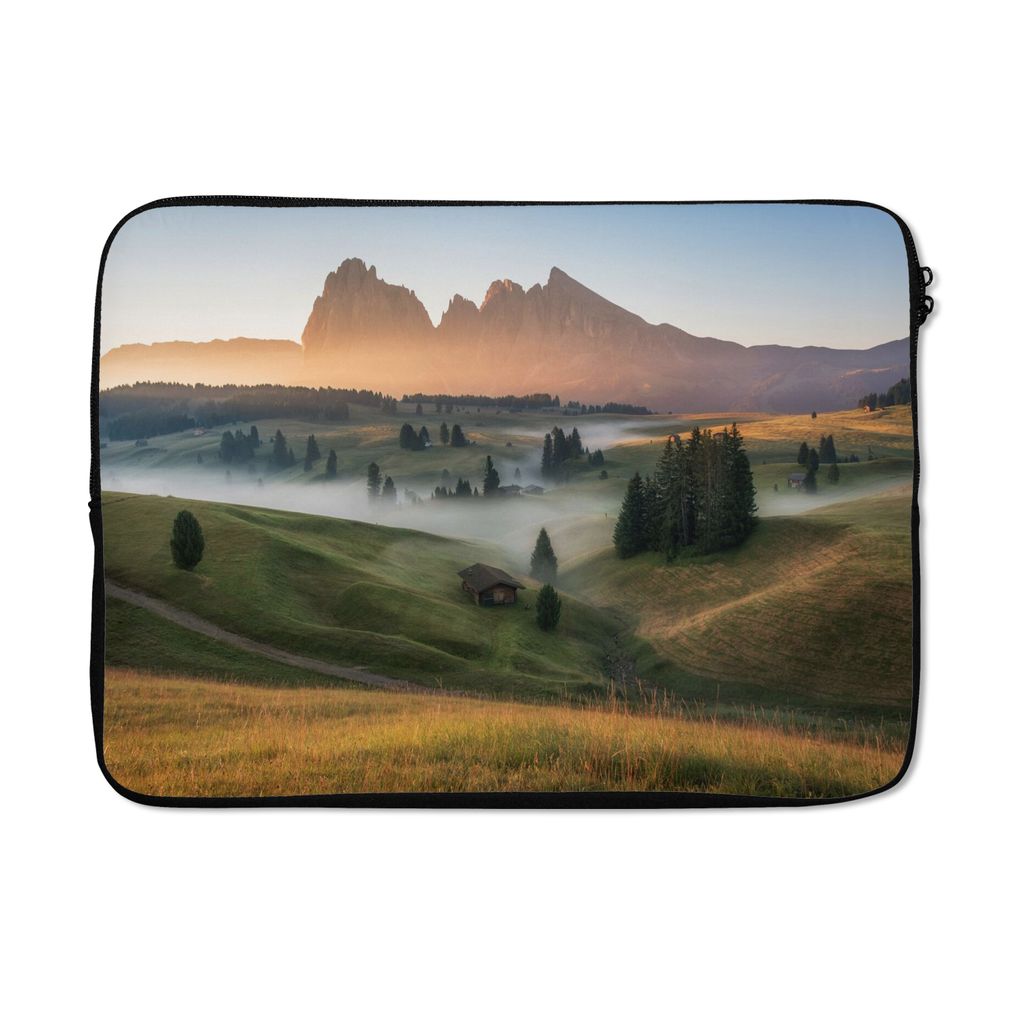 MuchoWow Laptop Hülle 13 Zoll Berg - Nebel - Landschaft Laptoptasche - Laptophülle - Sleeve - Rundumschutz