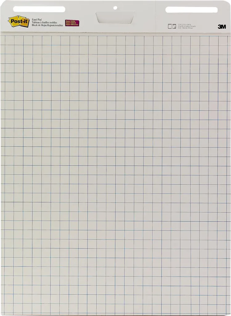 3M Post-it Meeting-Chart, 635 x 762 mm, bianco, a scacchiera