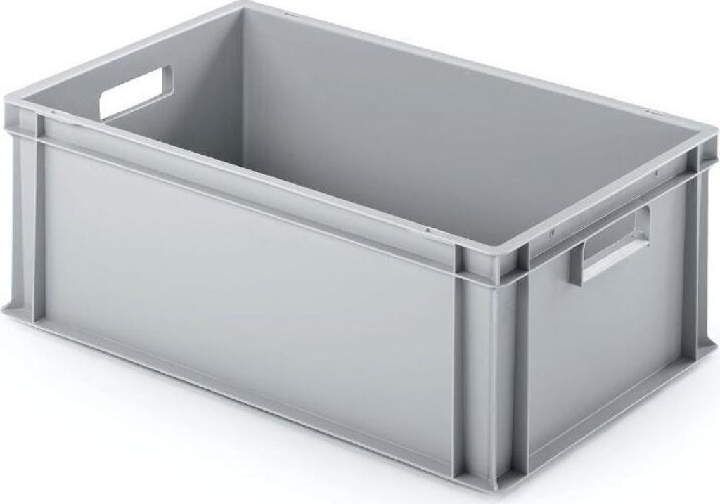 Eurobehälter mit offenem Griff | HxBxT 22x40x60cm | 38 Liter | Grau | Eurobox, Transportbox, Transportbehälter, Stapelbehälter