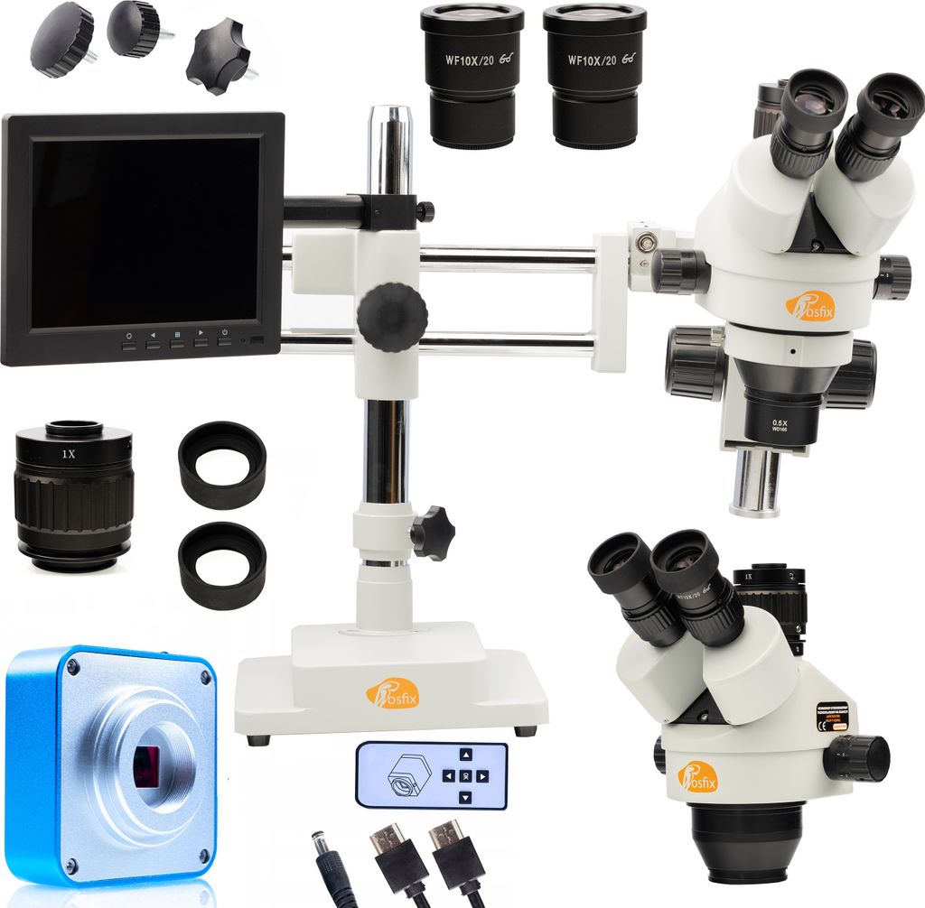 Mikroskop Trinokular Jupiter Pro MSJP-T-SDMS1 Set – 7x-45x Zoom erweiterbar bis 270x | 360° drehbar, 56xLED Beleuchtung, 8 Zoll Display, Scorpiu...