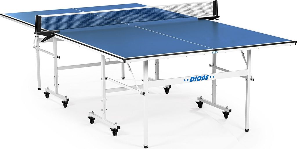 Dione Tischtennisplatte S200i Indoor - 274x152cm - Blau TT-Platte - Tischtennistisch - Vormontiert - 60KG