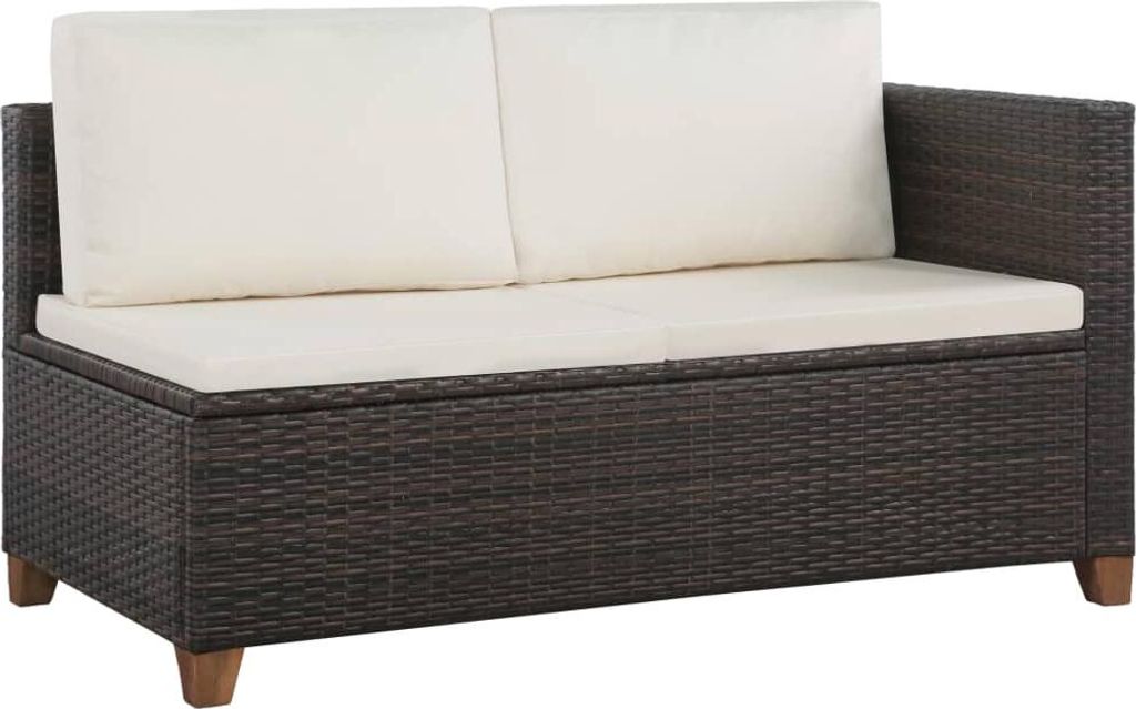 vidaXL 4-tlg. Garten-Lounge-Set mit Kissen Poly-Rattan Braun