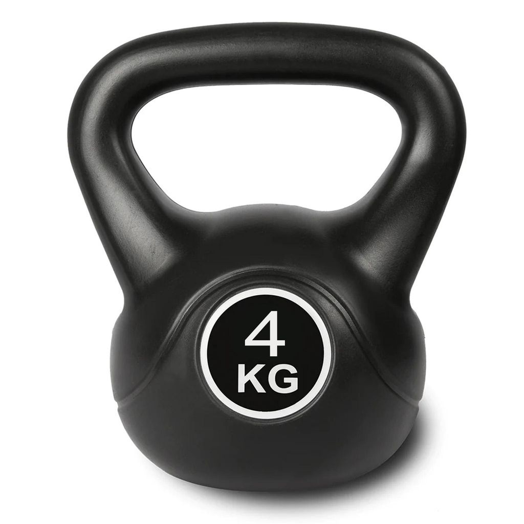 Kugelhantel 4kg Schwarz Kettlebell Schwunghantel Rundgewicht Fitness Krafttraining Kugelgewicht