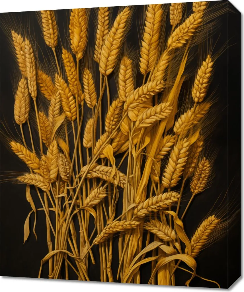 Offerta Quadro 50x60 cm Raccolto Dorato - Telaio in Legno Incluso