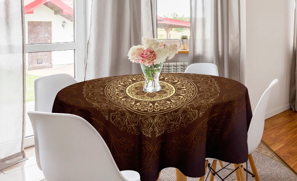 Decorazione Cucina Mandala ABAKUHAUS Tovaglia 150cm Marrone