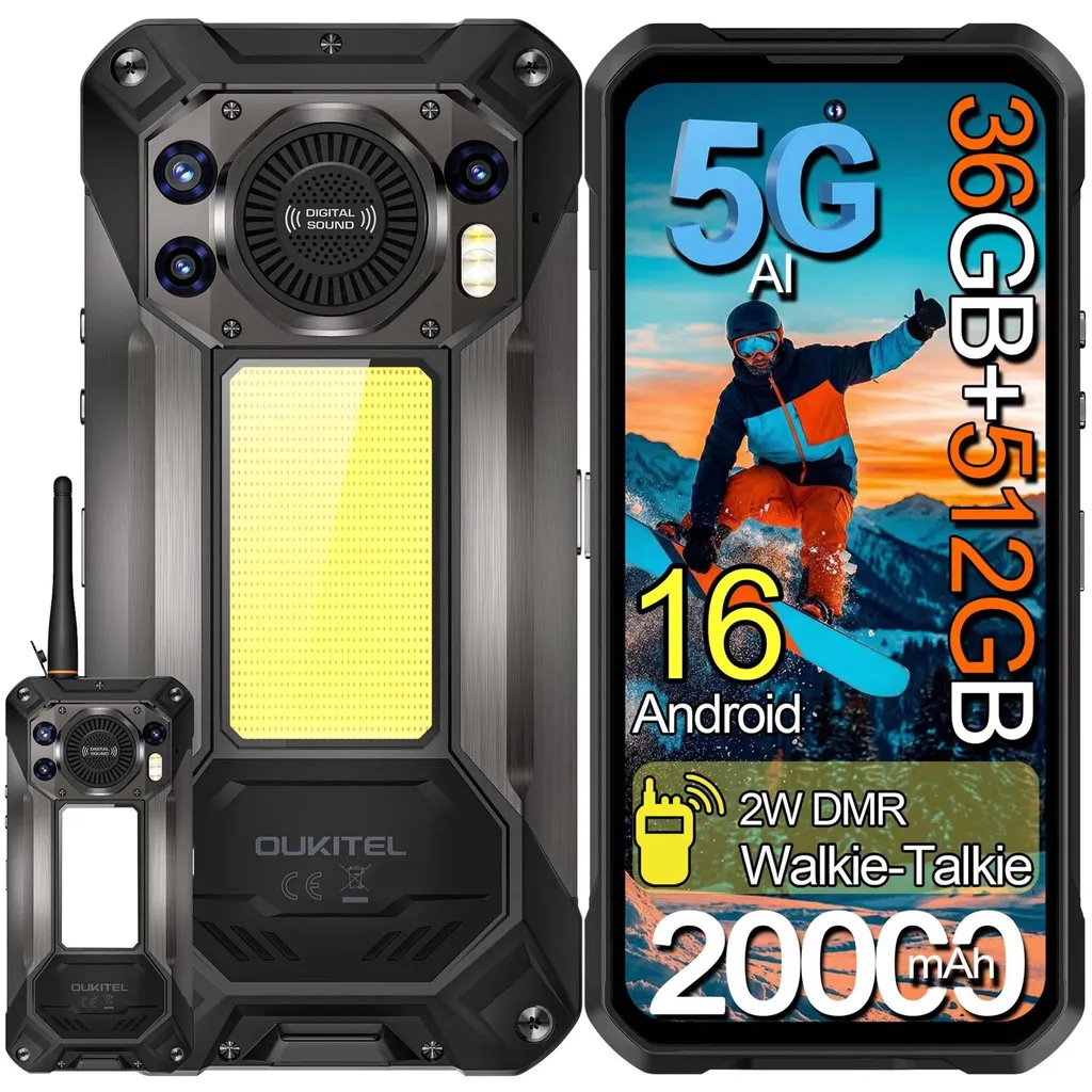 Smartphone 5G avec Batterie 20000mAh et Caméra 108MP OUKITEL WP61 Plus