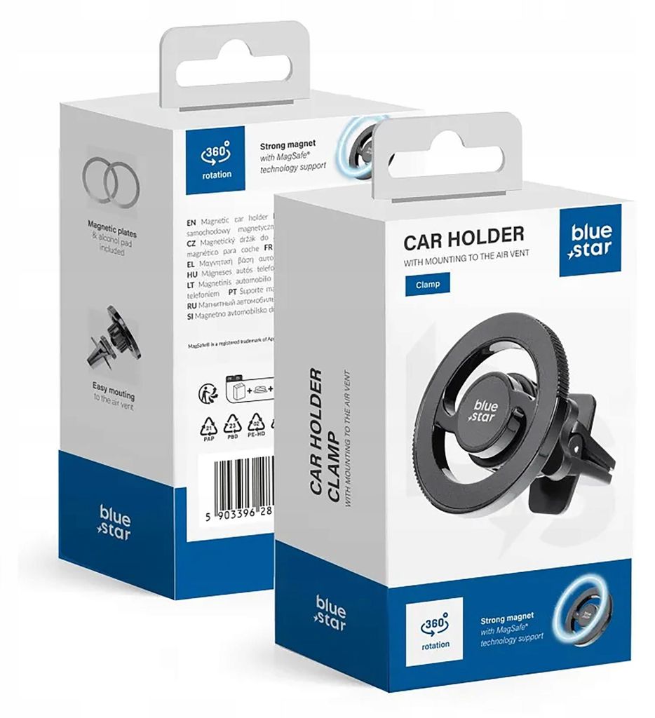 BLUE STAR Support magnétique pour voiture CLAMP adapté à la Image du produit 