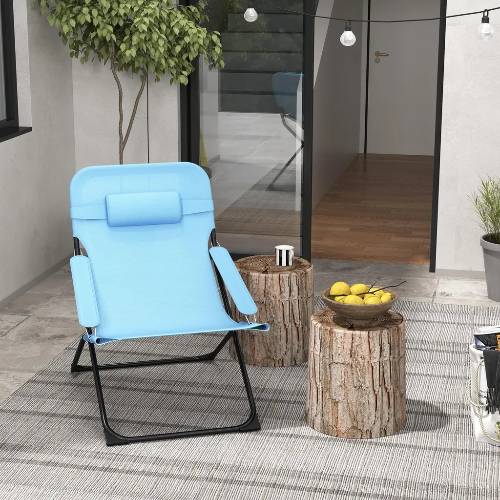 Chaise pliante robuste 120kg dossier réglable pour soulager le dos