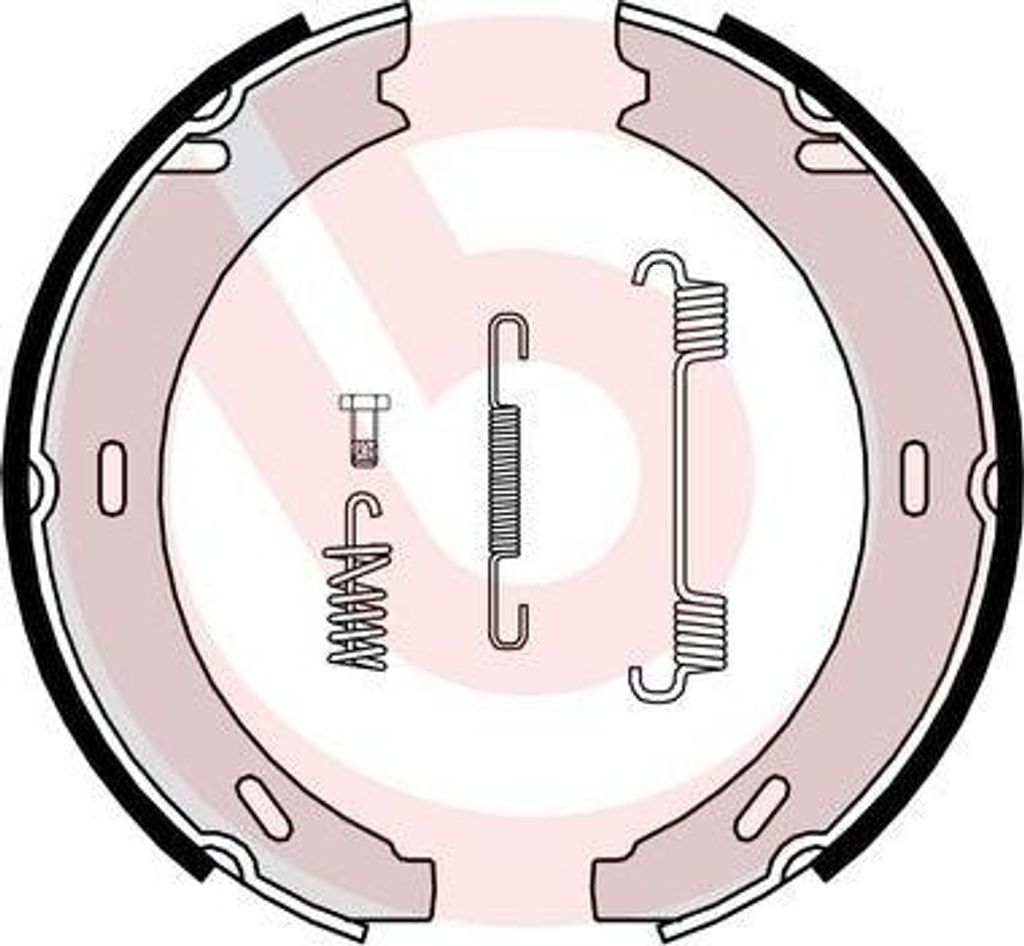 BREMBO S 50 502 Bremsbackensatz, Feststellbremse OE 05096552AA kompatibel mit E-Klasse, SL, CLK, CLC-Klasse, C-Klasse, B-Klasse, A-Klasse, Crossfir...