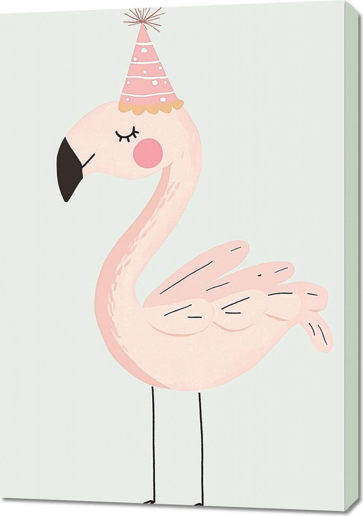 Bild 70x100cm Muster für Kinder, Mädchen fürs Zimmer - Flamingo