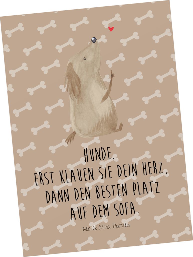 Mr. & Mrs. Panda Postkarte Hund Liebe - Hundeglück - Produktbild 