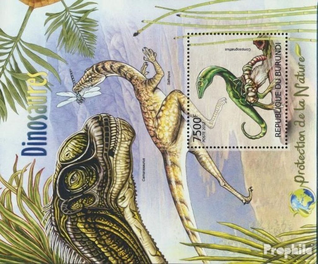 Briefmarken Burundi 2012 Mi Block235 (kompl.Ausg.) postfrisch Prähistorische Reptilien
