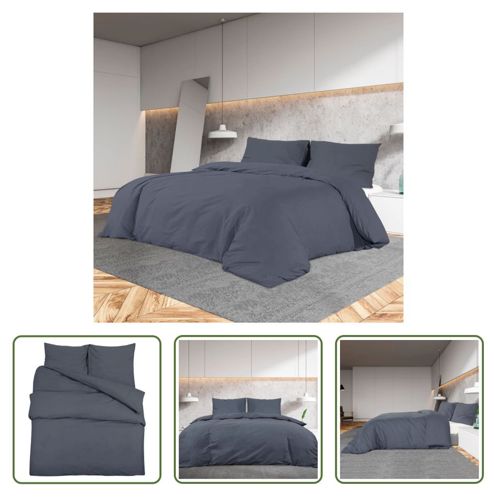 Zestaw pościeli Living Store antracyt 200x200 cm bawełna Zdjęcie produktu 