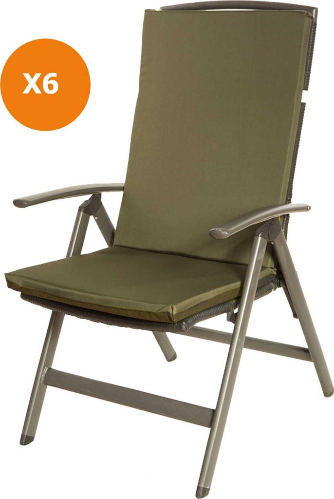 Stuhlkissen 6er set | Sitzkissen 110x47x4cm Grün | sitzkissen gartenmöbel Polsterauflage Auflage für Stühle | stuhlkissen outdoor