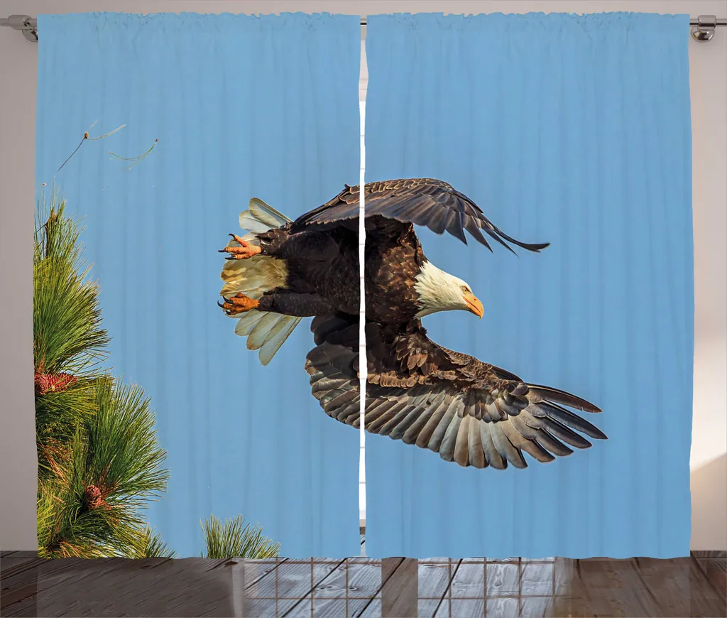 Rideau Occultant Partiel Anti-Regard Motif Aigle 280x225 cm Abakuhaus