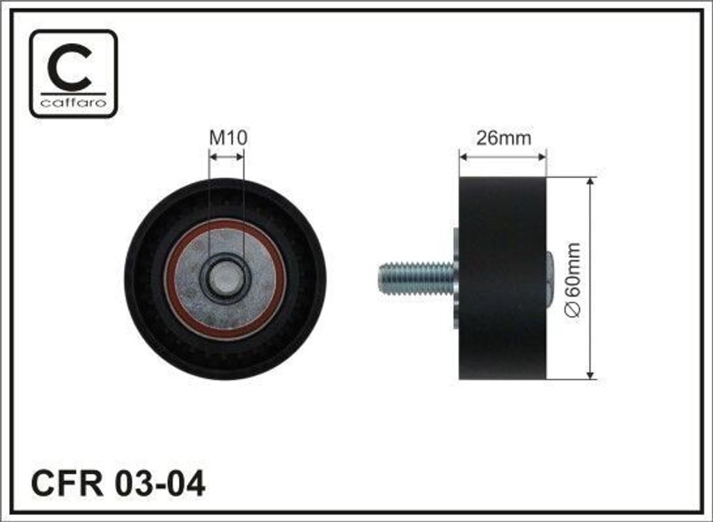 CAFFARO 03-04 Umlenkrolle Keilrippenriemen 60mm für FIAT Scudo Kastenwagen (220) Scudo Kombi (220) SCUDO Pritsche/Fahrgestell (220) für CITROËN