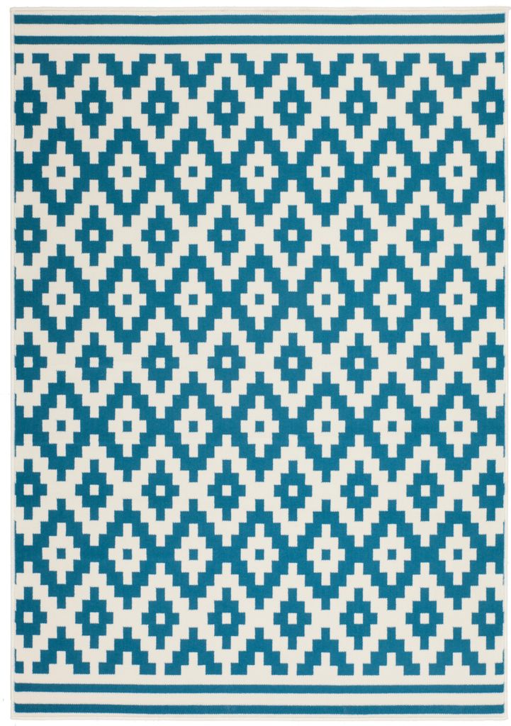 Stella 300 Weiß / Türkis 200cm x 290cm
