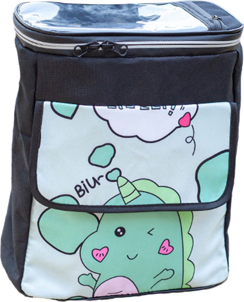 Fahrradlenkertasche, wasserdicht, große Kapazität, Cartoon-Muster, Reißverschluss, doppellagige Fahrrad-Fronttasche, elektrische Fahrrad-Lenkerr...