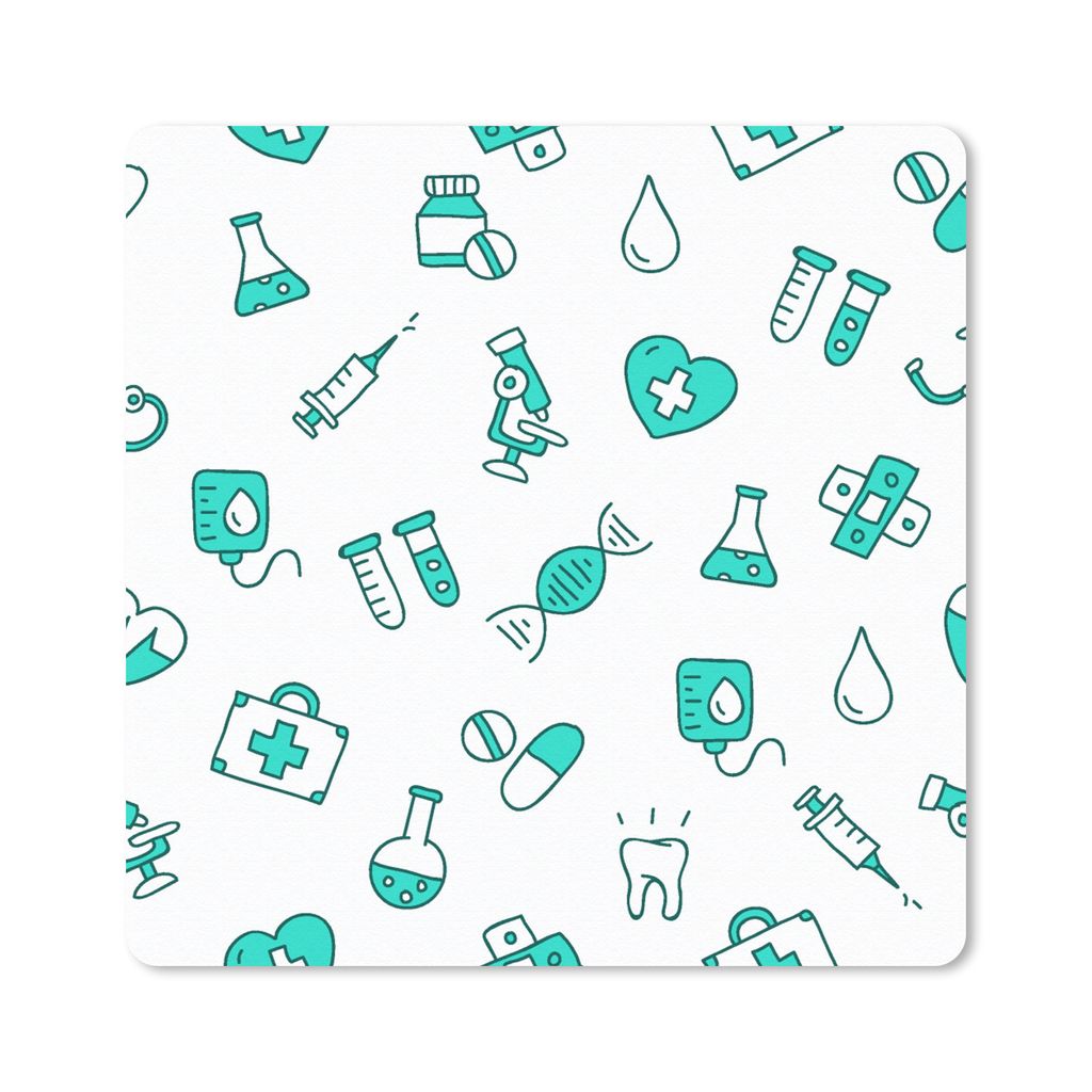 MuchoWow Mauspad Mousepad Pflege - Medizin - Design 30x30 cm - Mousepads - Maus Mat - Pad - Mausunterlage - Gaming