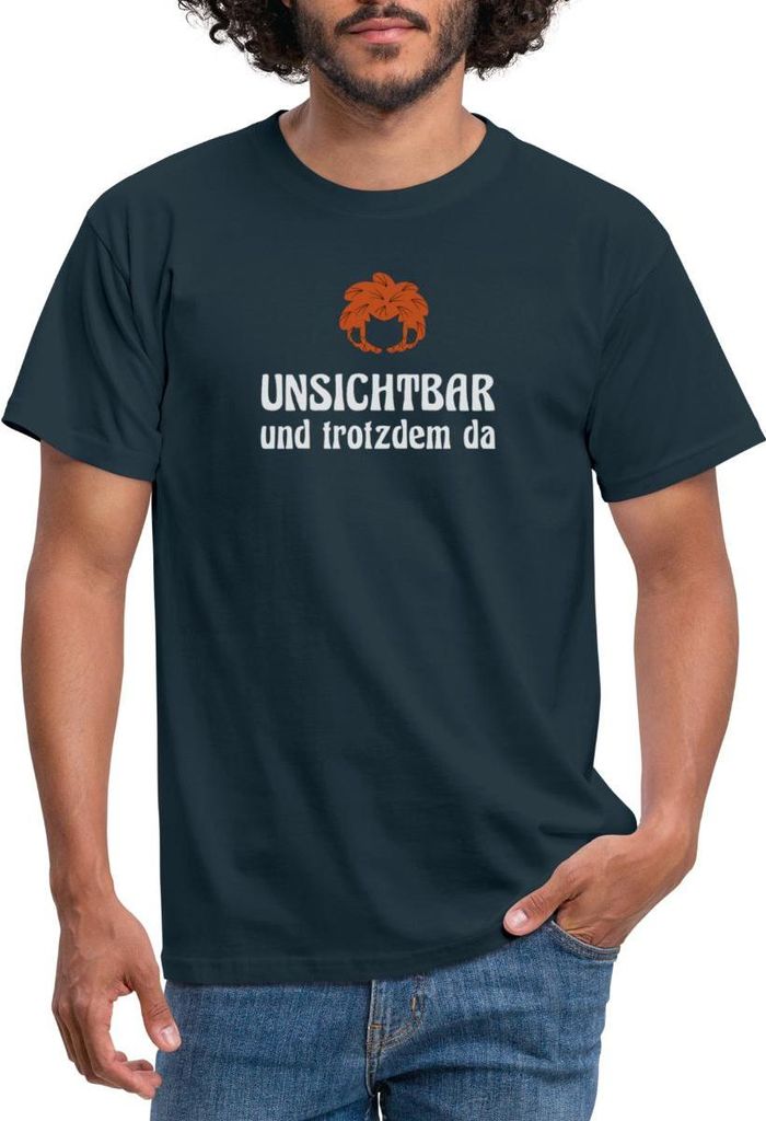 Spreadshirt Pumuckl Mit Spruch Unsichtbar Und Trotzdem Da Männer T-Shirt, 4XL, Navy
