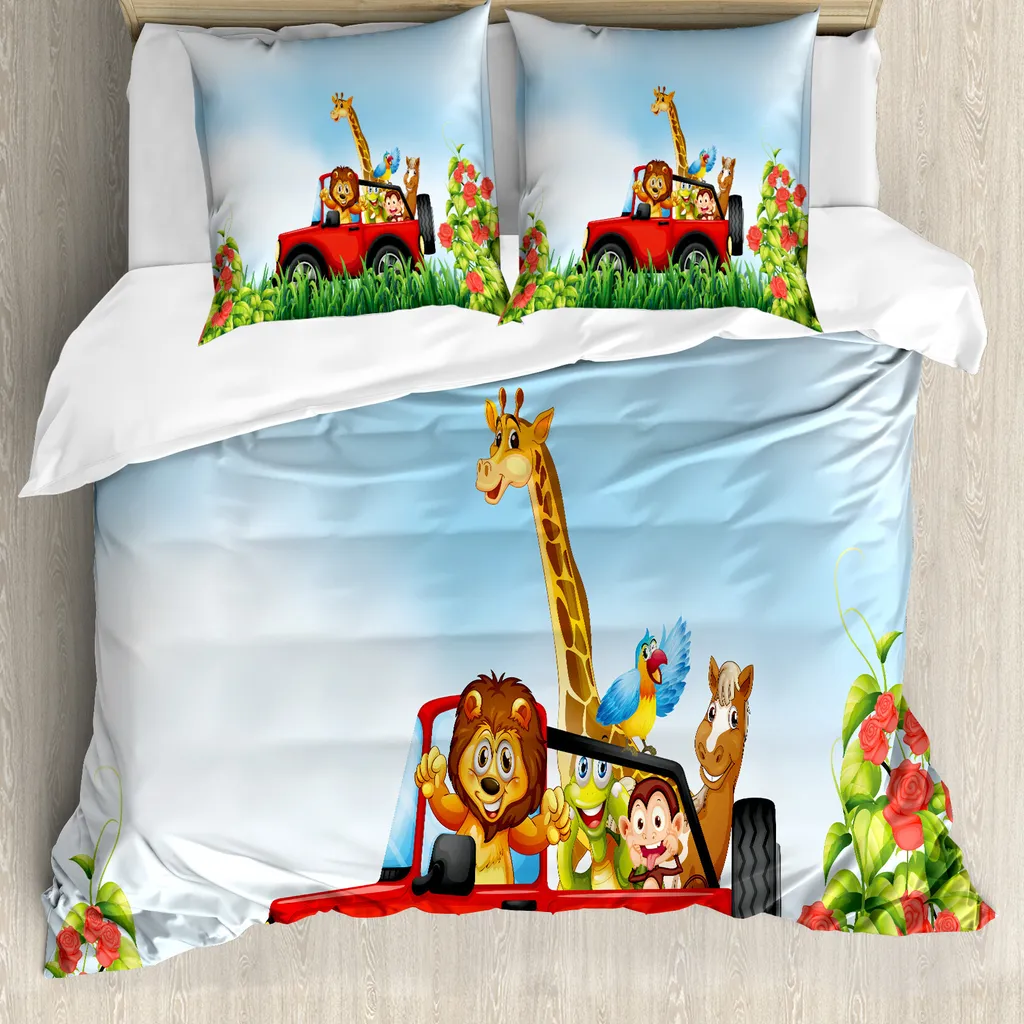 Duvet Cover Set ABAKUHAUS Wild Animals - Design Unico e Sano