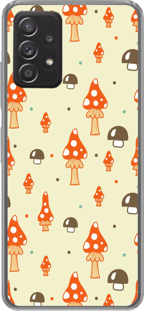 MuchoWow Handyhülle Schutzhülle Hülle für Telefoonhoesje Samsung galaxy a73 Muster - Pilz - Orange Silikon Softcase Handy Hülle - Handyhülle