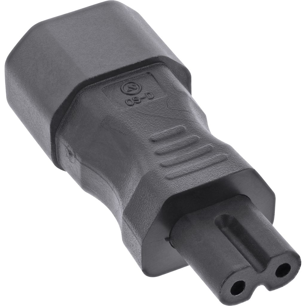 InLine Netzadapter IEC 60320 C14 / C7, 3pol. Kaltgeräte zu 2pol.