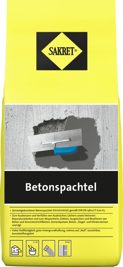 SAKRET Betonspachtel BM, kunststoffvergütet, für Produktbild 