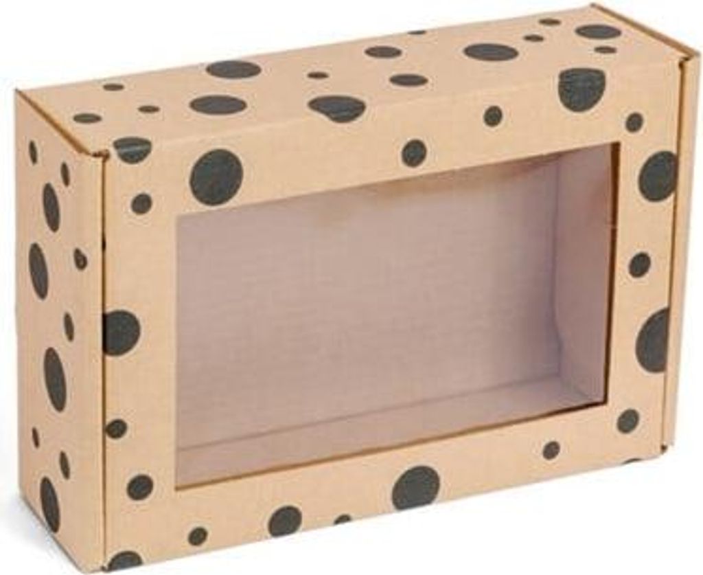Dekorativer Geschenkkarton mit Fenster KROPKI 280 x 180 x 80 mm