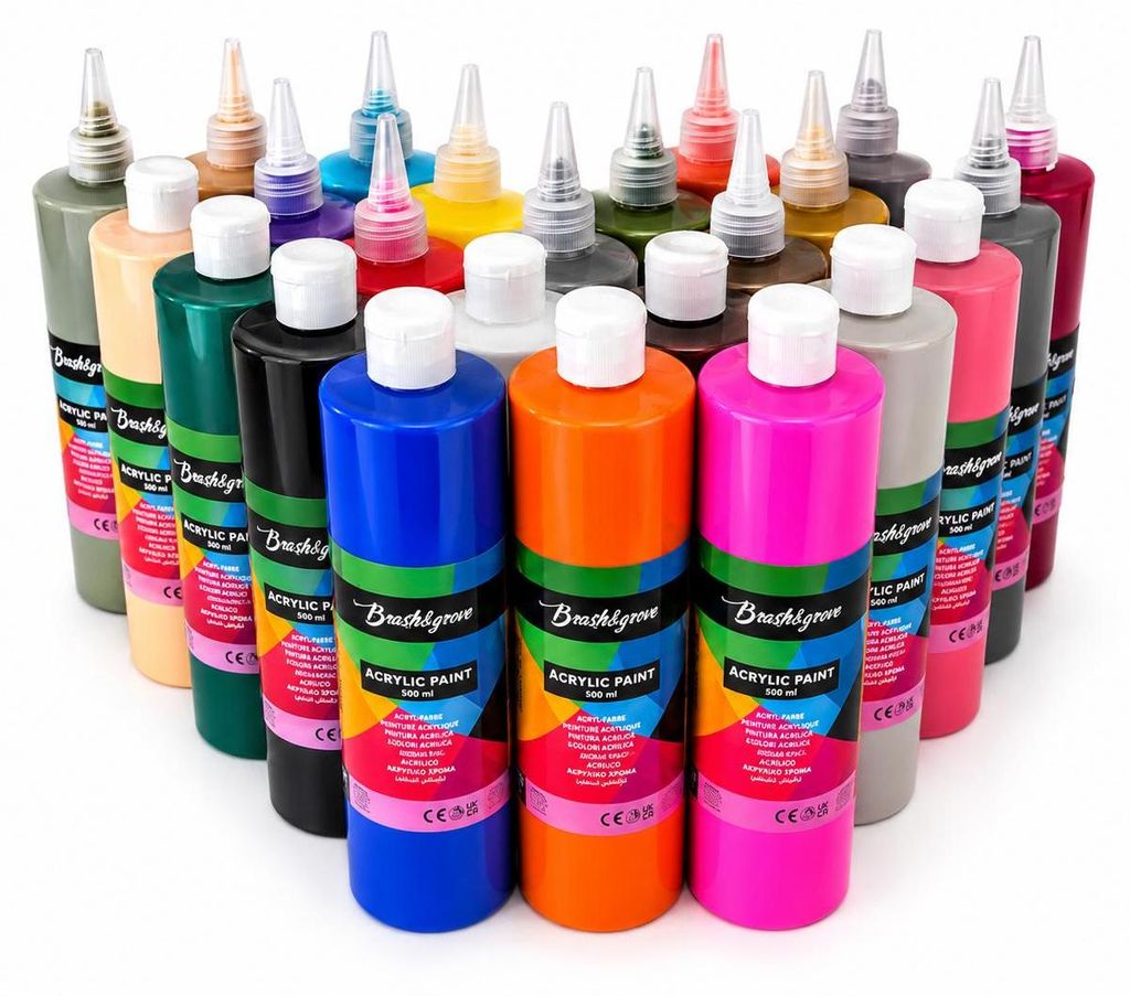 Acrylfarbe Acrylfarben-Set 24 x 500 ml – Hoch deckend, Produktbild 