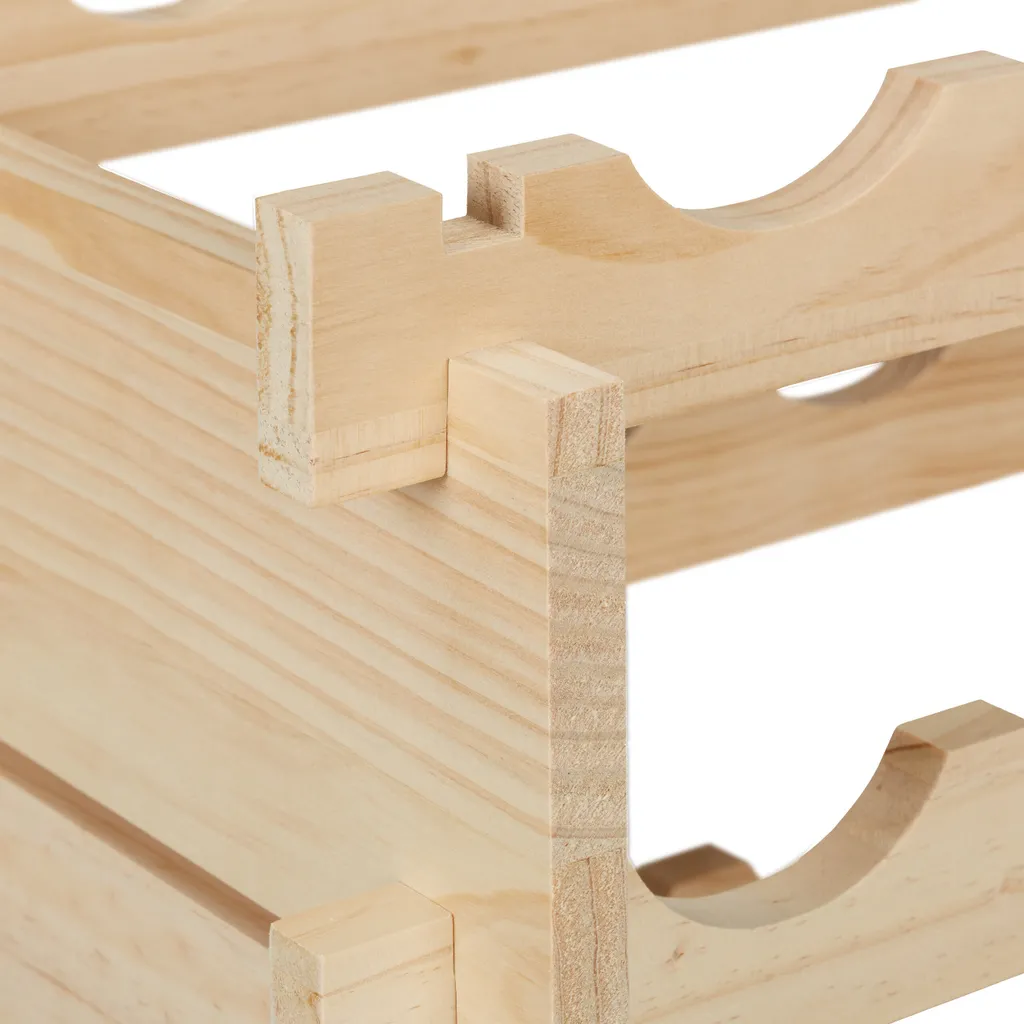 Casier à vin modulable et empilable capacité 48 bouteilles bois brun