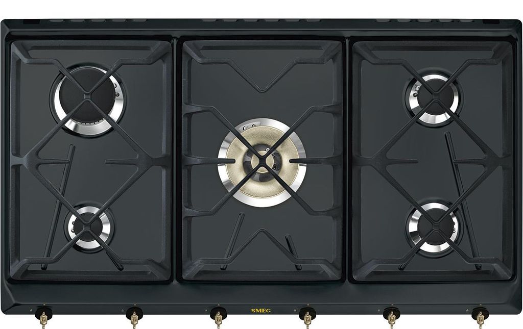 Smeg SRV896AOGH Einbau-Gaskochfeld, anthrazit, 5 Brenner Produktbild 