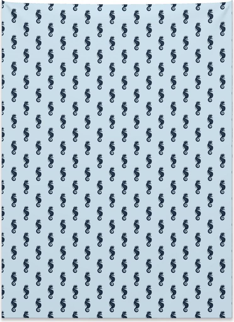 Abakuhaus Seahorse Wandteppich, Zeitgenössisches Design aus Weiches Mikrofaser Stoff Kein Verblassen Klare Farben Waschbar, 110 x 150 cm, Babyblau...