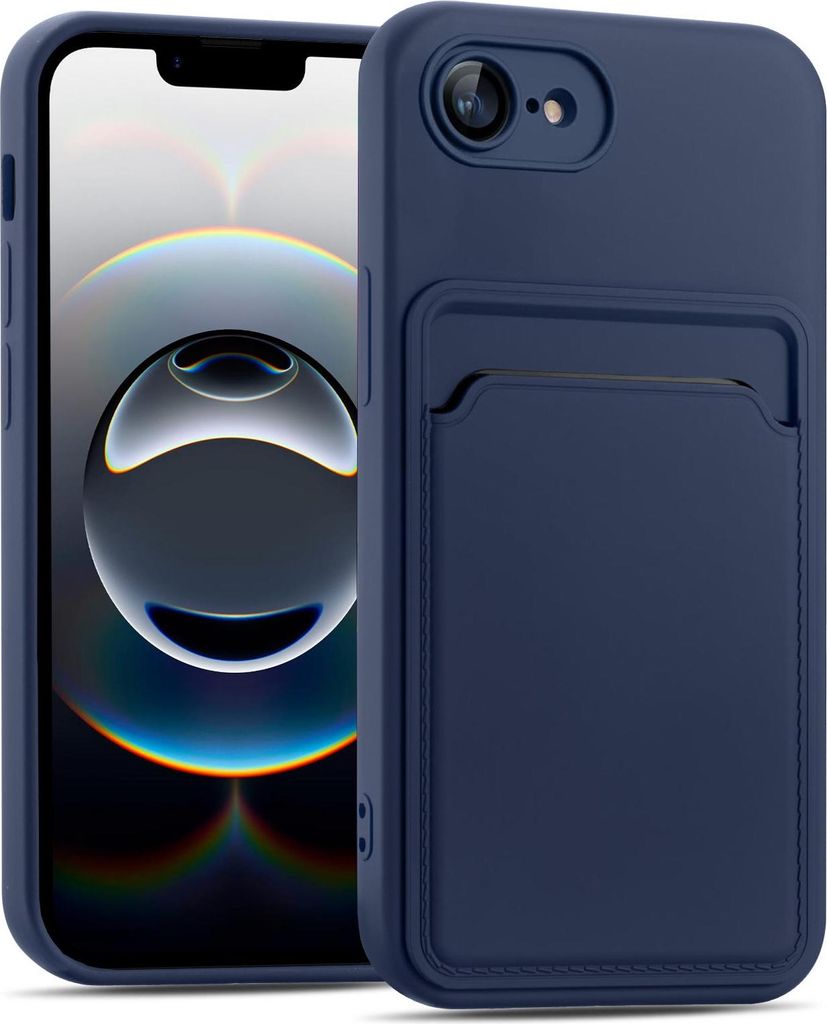 Handyhülle für iPhone 17e / iPhone 16e Hülle Silikon Case Schutzhülle mit Kartenfach Slim Cover, Blau