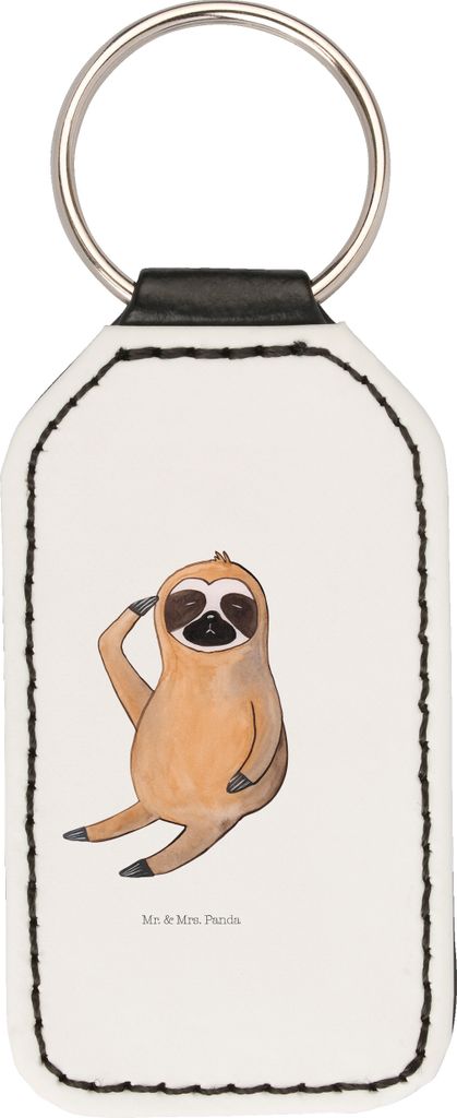 Mr. & Mrs. Panda schlüssel anhänger Faultier Vogel - Weiß - Geschenk, Genervt, für, faul, schlüsselbund, Morgenmuffel, Schlüsselanhänger Mit...