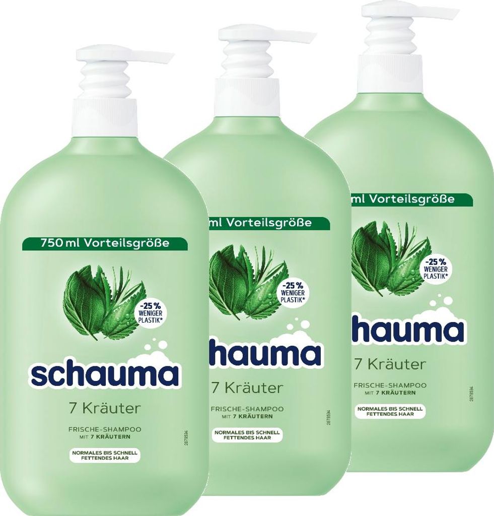 SCHAUMA Shampoo 750 ml 7 Kräuter, 3x 750 ml
