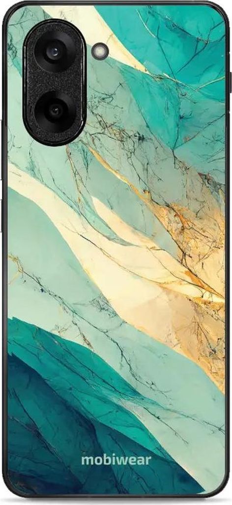 Handyhülle für OnePlus Nord CE5 5G, Mobiwear Glossy Case, Türkis-Marmor