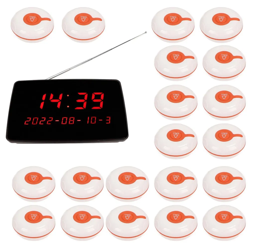 Système d'appel sans fil 20 bips étanches et volume sonore ajustable