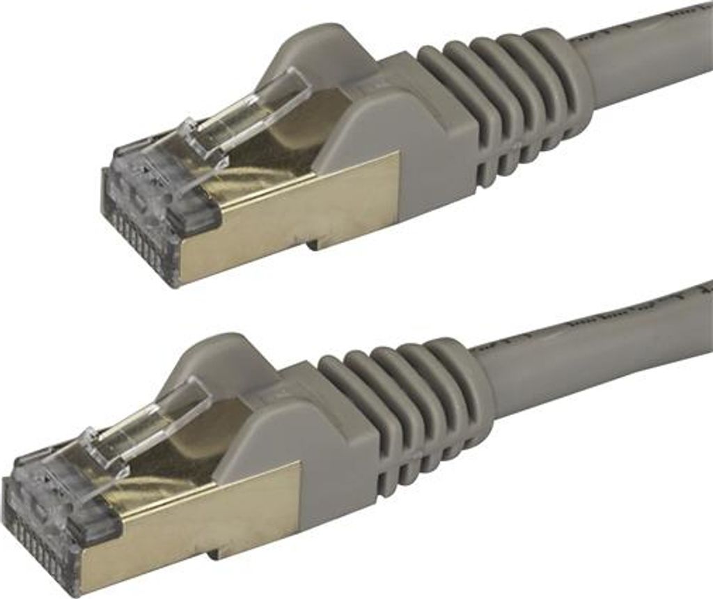 StarTech.com 1.5m CAT6A Ethernet Cable, 10 Gigabit Shielded Snagless RJ45 100W PoE Patch Cord, CAT 6A 10GbE STP Network Cable w/Strain Relief, Grey...