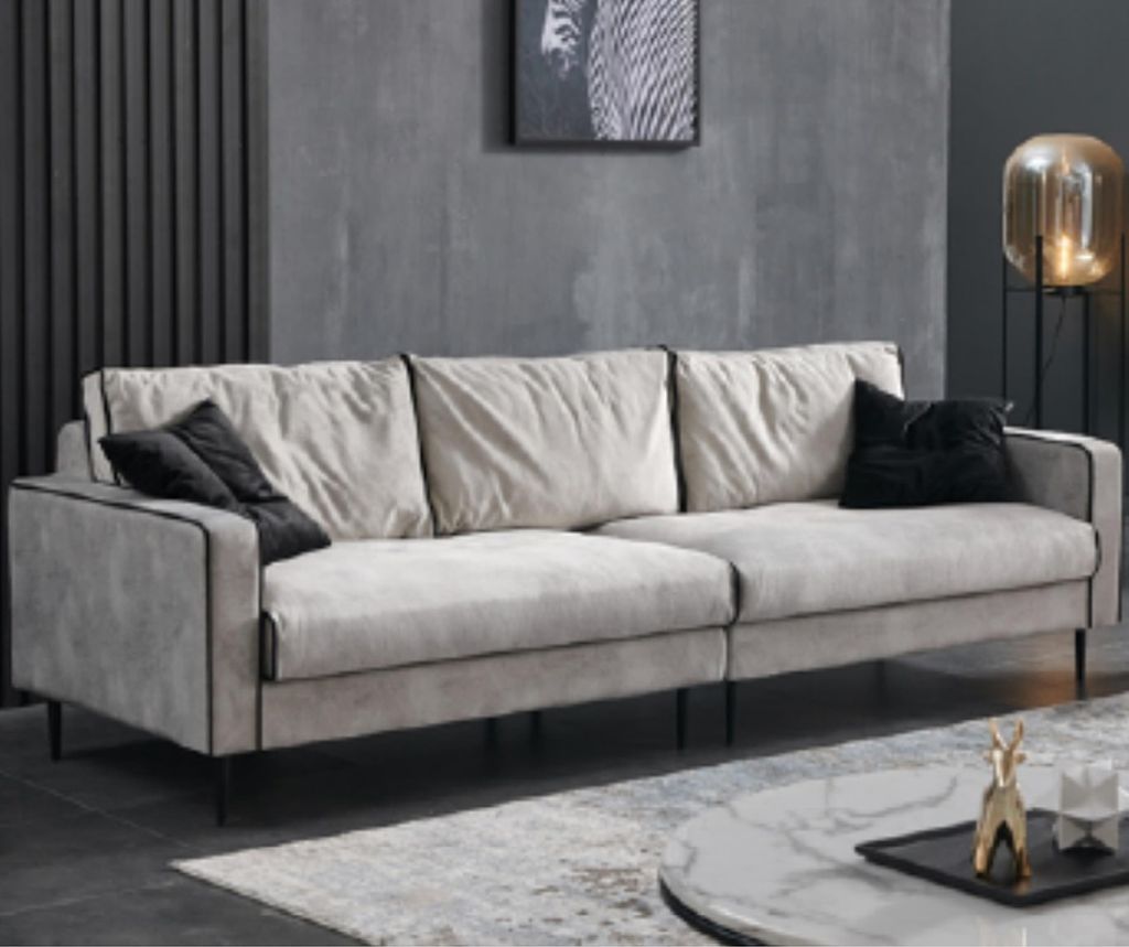 Design Sofa 4 Sitz Polster Couchen Textil Wohnzimmer Garnitur Gepolsterte Möbel