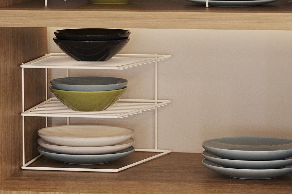 Hermia Concept, SM015-W, Küchenorganisator, 100 % METALL, Weiß, 24,5 x 24,5 x 19,5 cm