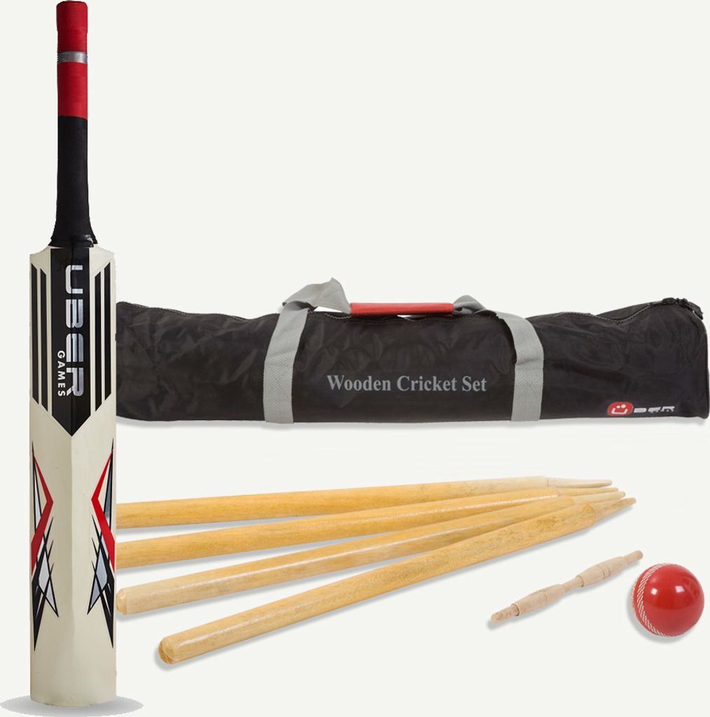 Set da cricket in legno -  India - Completo di palla e Immagine del prodotto 