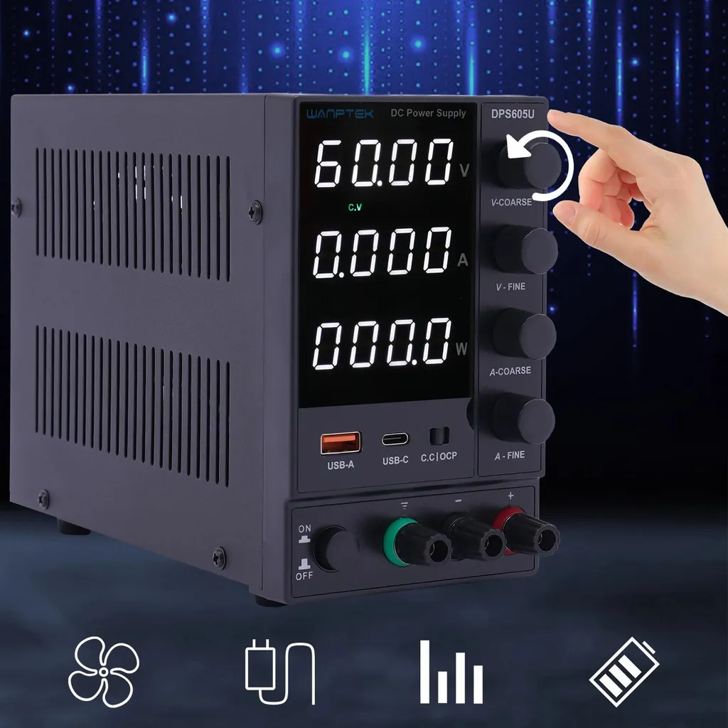 Alimentation de laboratoire CC DPS605U 0-60V 300W réglable grise