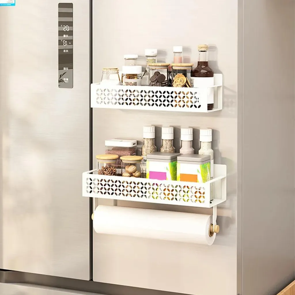 Ripiano Laterale Magnetico Premium - Metallo Bianco 3 Livelli