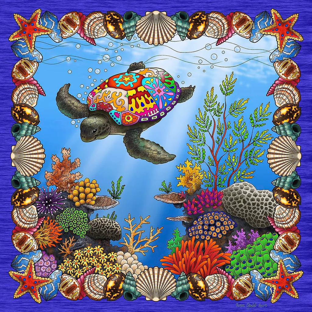 Puzzle 500 pièces SunsOut : Tortue psychédélique pour déstresser et s'amuser