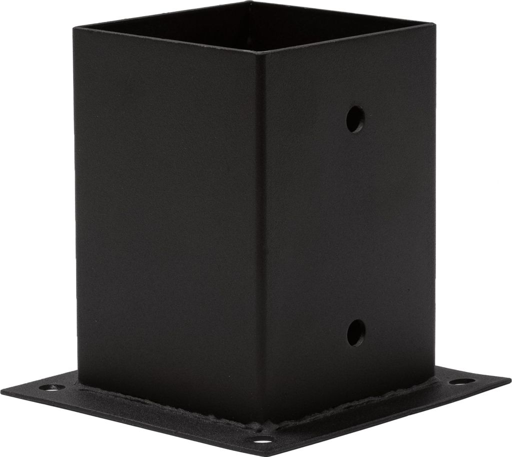 Supporto per pali 10 x 10 cm nero su piastra - al pezzo Immagine del prodotto 