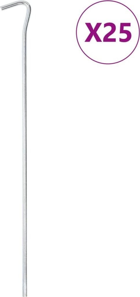 Zeltheringe 25 Stk. 30 cm Ø7 mm Verzinkter Stahl